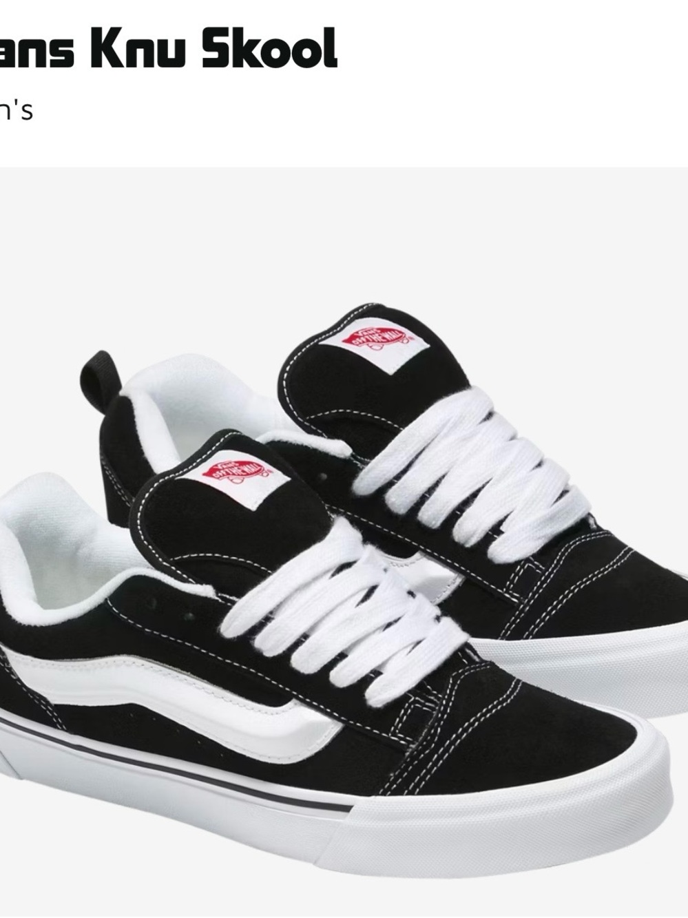 Vans KNU SCHOOLS, Black /White Skate Sneakers